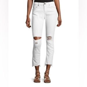 Rag & Bone White Dre Capri Step Hem Jeans Size 25
